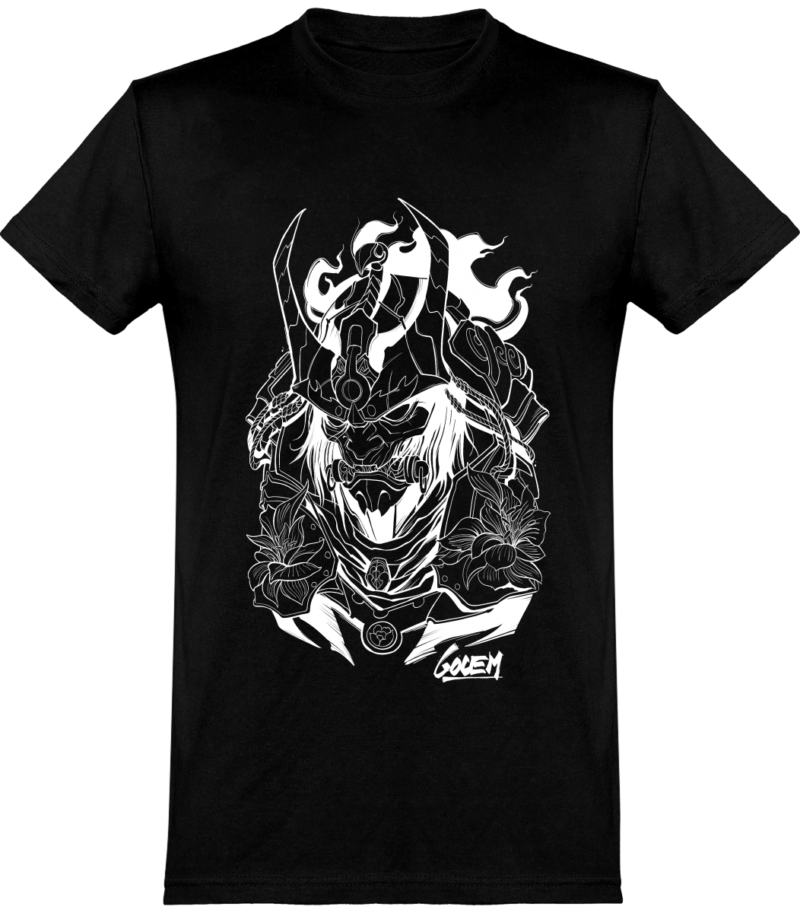 T-shirt Homme Coton Gildan - Motif Samouraï Crâne MMA - Coupe Loose - Neuf Sans étiquettes
